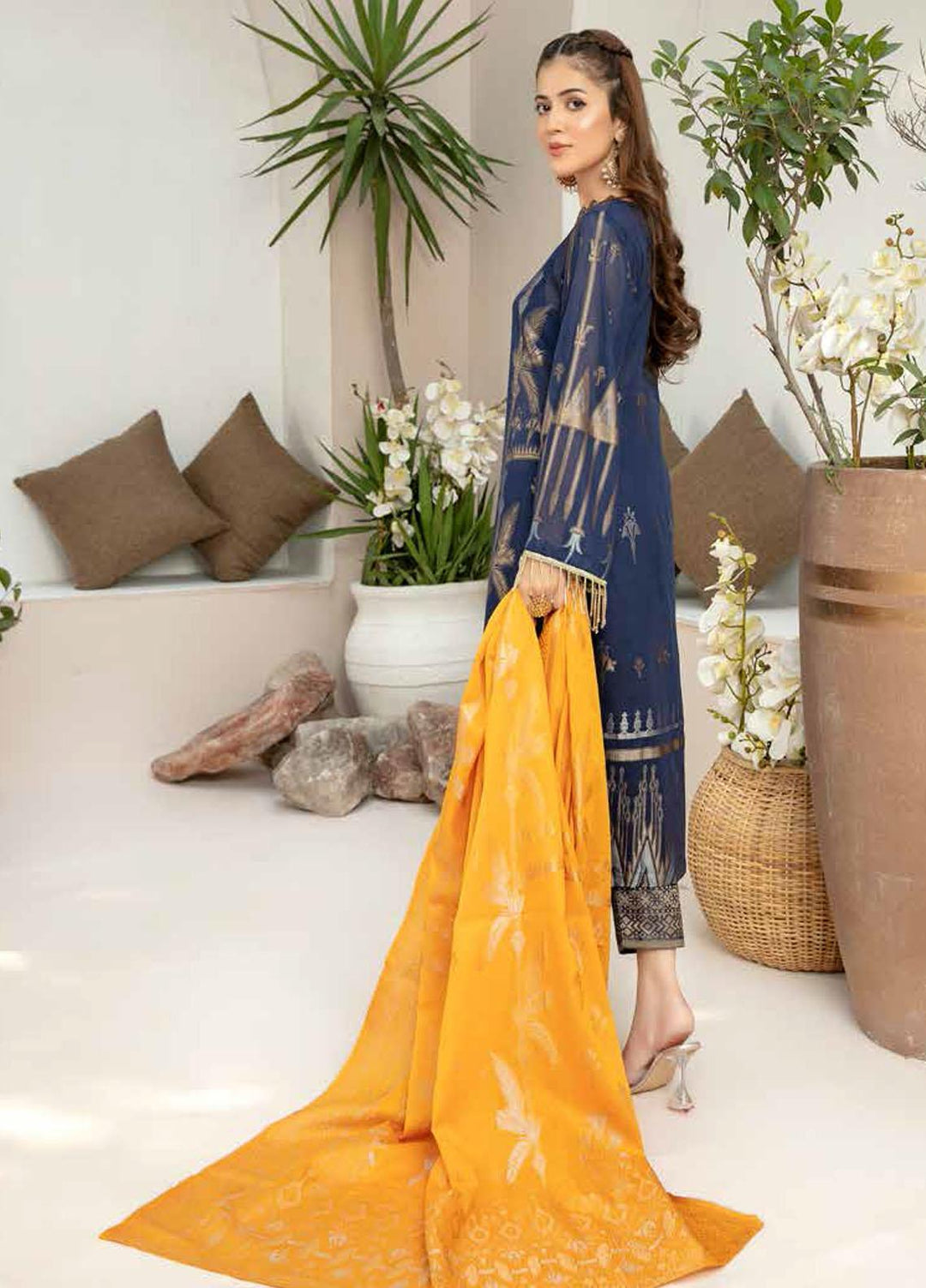 Shahnameh by Riaz Arts Broschia Banarsi Lawn Suits Unstitched 3 Piece RA21-SB2 27 - Summer Collection