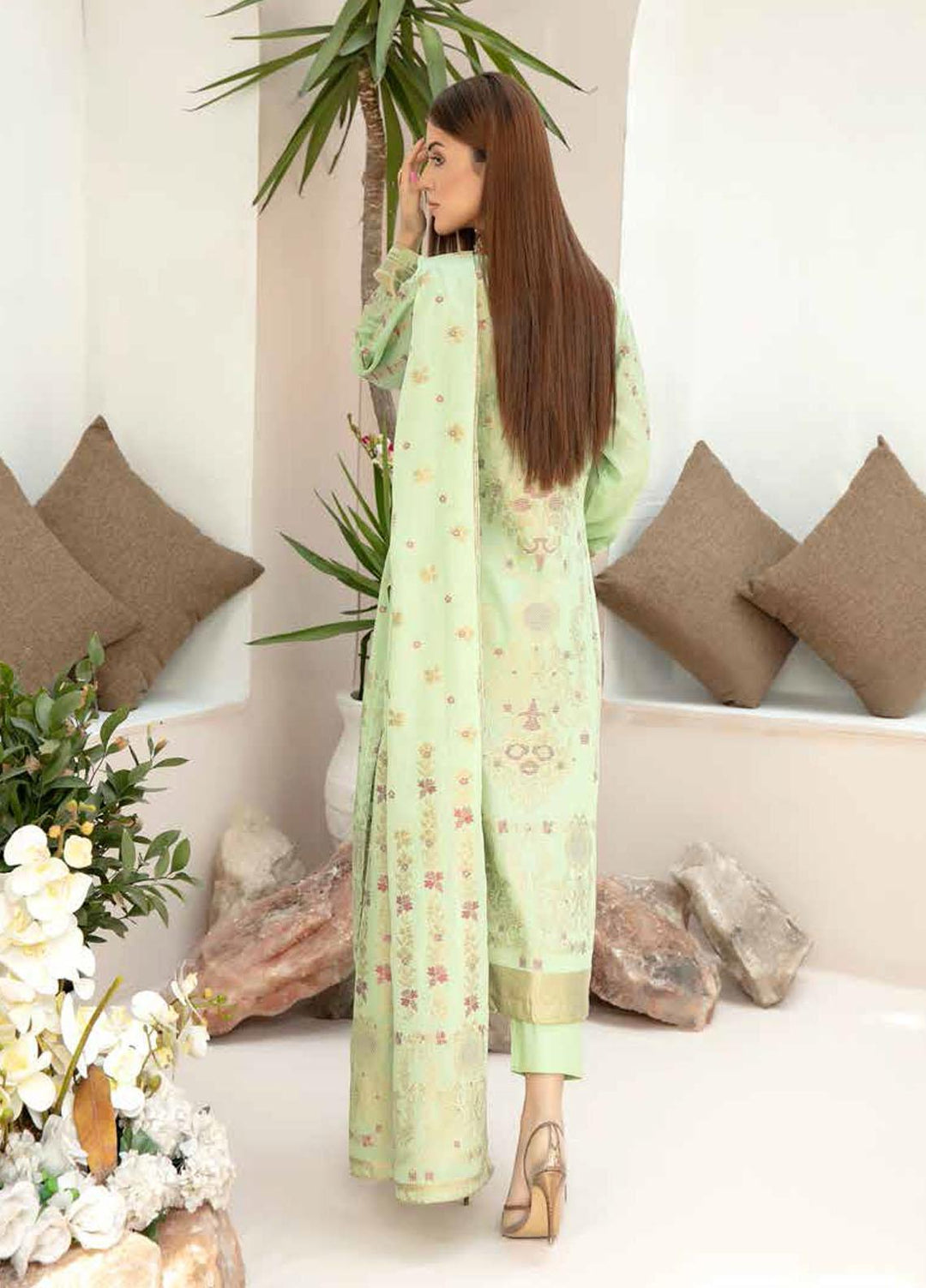 Shahnameh by Riaz Arts Broschia Banarsi Lawn Suits Unstitched 3 Piece RA21-SB2 30 - Summer Collection