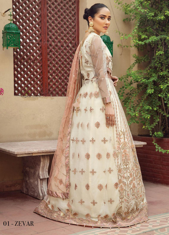 Alizeh Fashion by Bilal Embroidery Embroidered Net Suits Unstitched 3 Piece AFB21SH 01-ZEVAR - Festive Collection