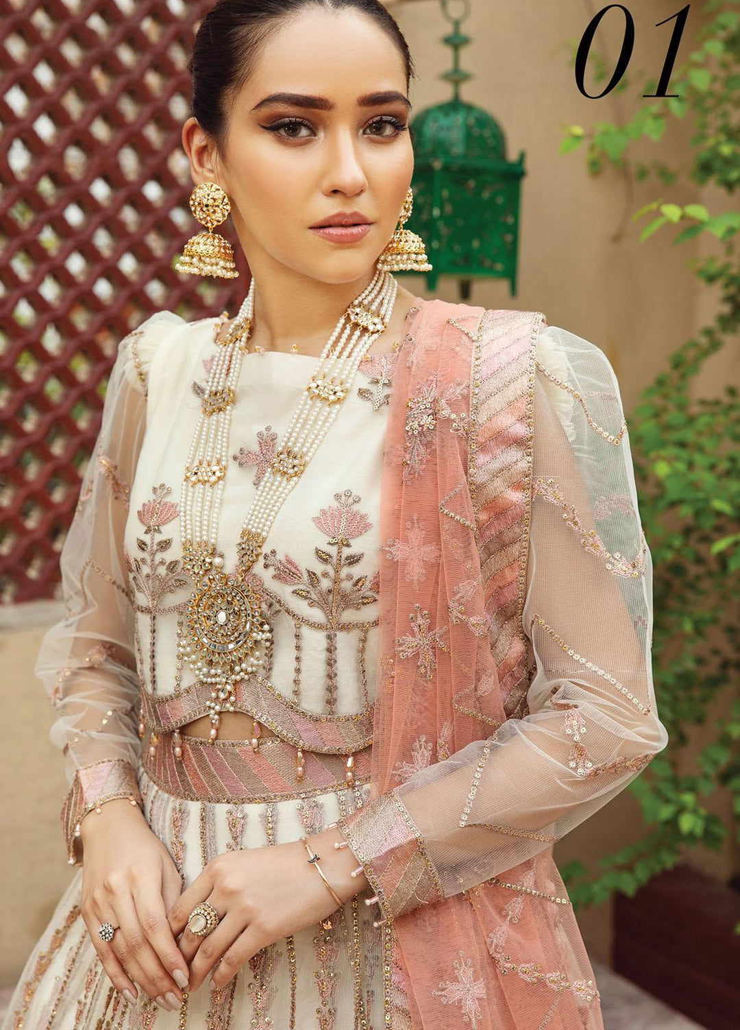 Alizeh Fashion by Bilal Embroidery Embroidered Net Suits Unstitched 3 Piece AFB21SH 01-ZEVAR - Festive Collection