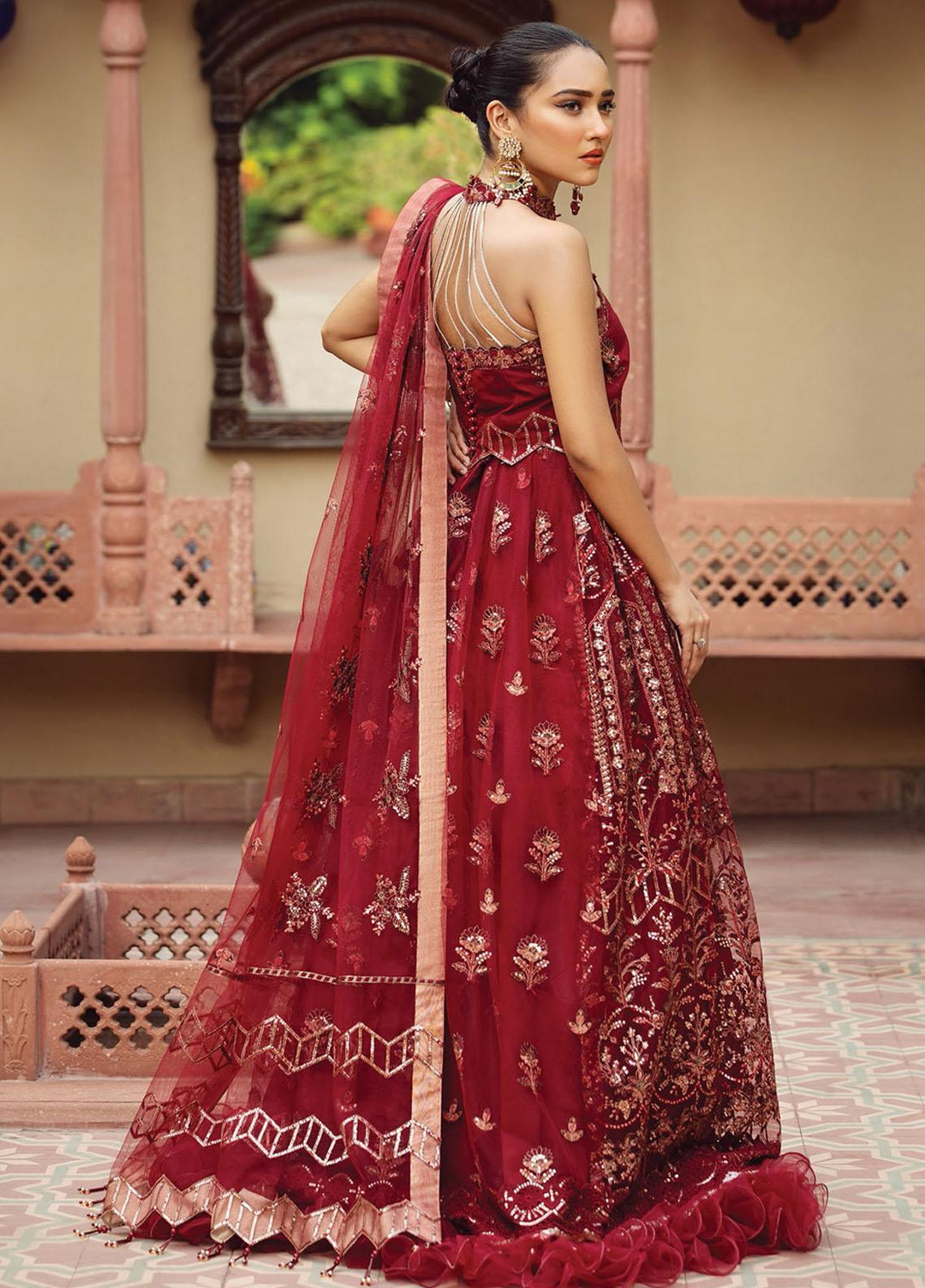Alizeh Fashion by Bilal Embroidery Embroidered Net Suits Unstitched 3 Piece AFB21SH 03-RUNGREZ - Festive Collection