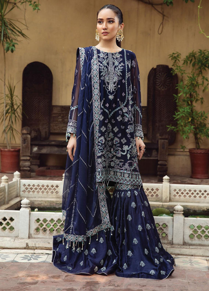 Alizeh Fashion by Bilal Embroidery Embroidered Chiffon Suits Unstitched 3 Piece AFB21SH 04-SHAAHANA - Festive Collection