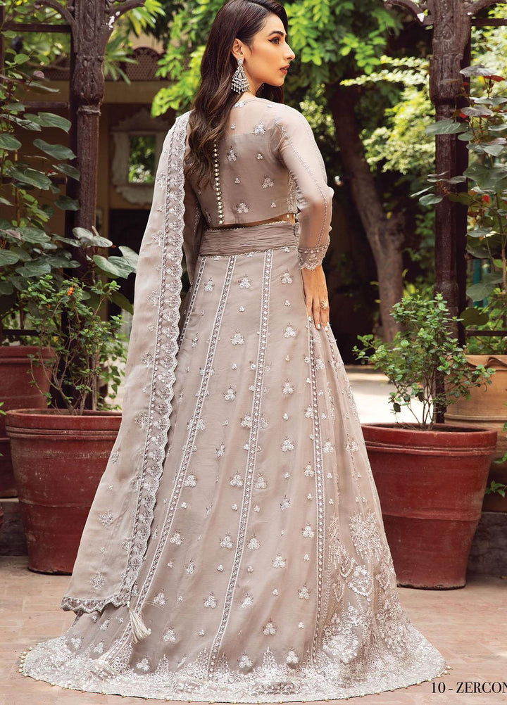 Alizeh Fashion by Bilal Embroidery Embroidered Chiffon Suits Unstitched 3 Piece AFB21SH 10-ZERCON - Festive Collection