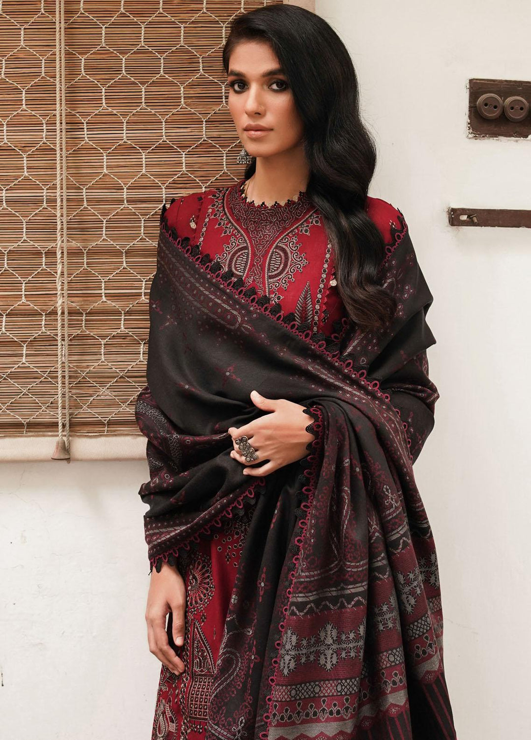 Shahtoosh By Jazmin Embroidered Khaddar Suits Unstitched 3 Piece JZ22SW 07 Sabuhi - Winter Collection