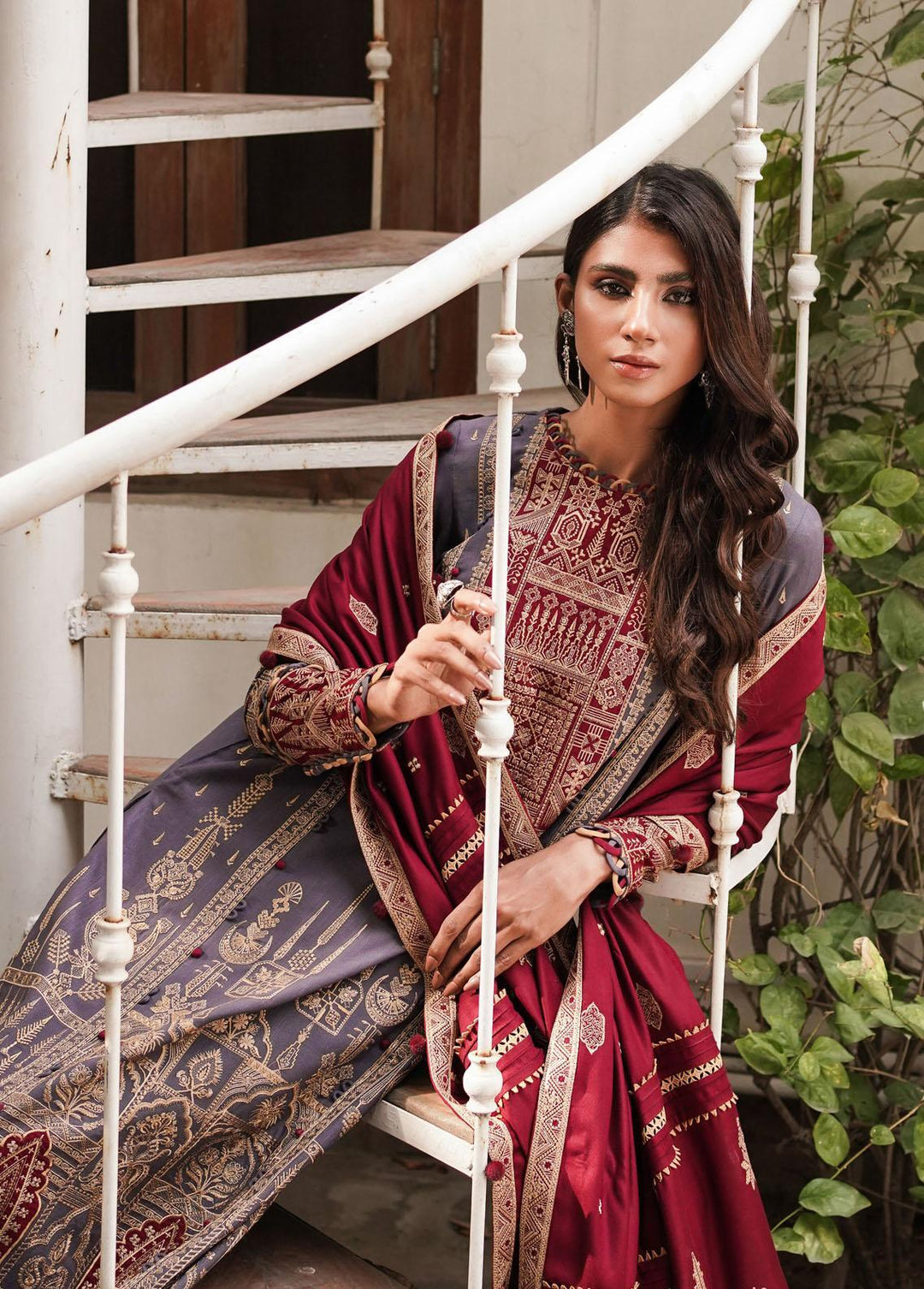 Shahtoosh By Jazmin Embroidered Khaddar Suits Unstitched 3 Piece JZ22SW 10 Nazmil - Winter Collection
