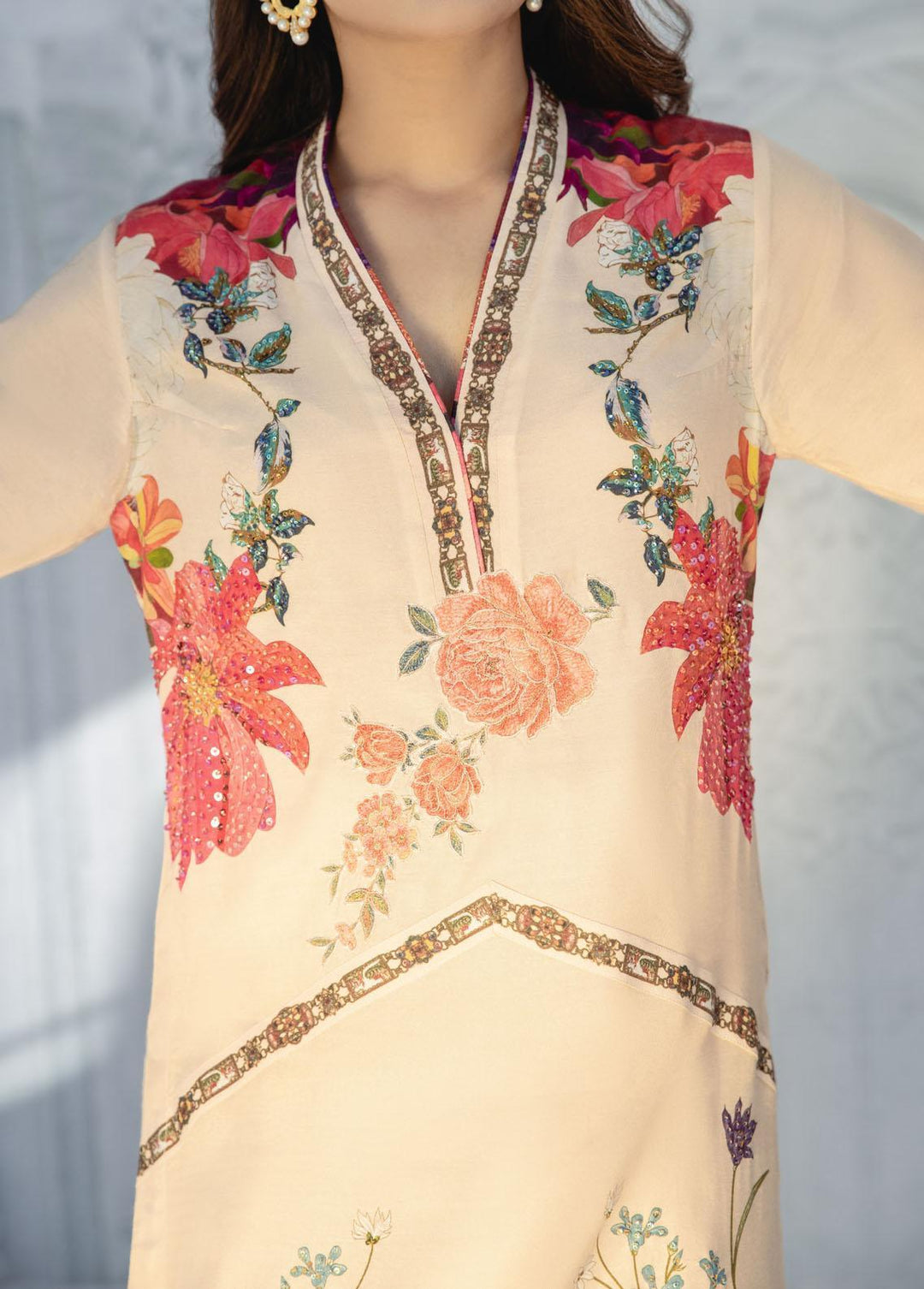 Shamaeel Ansari Pret Casual Cotton Silk Kurti SHA23EP ECK-01