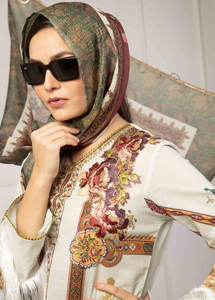 Shamaeel Ansari Embroidered Lawn Suits Unstitched 3 Piece SHA23E LV111 - Summer Collection