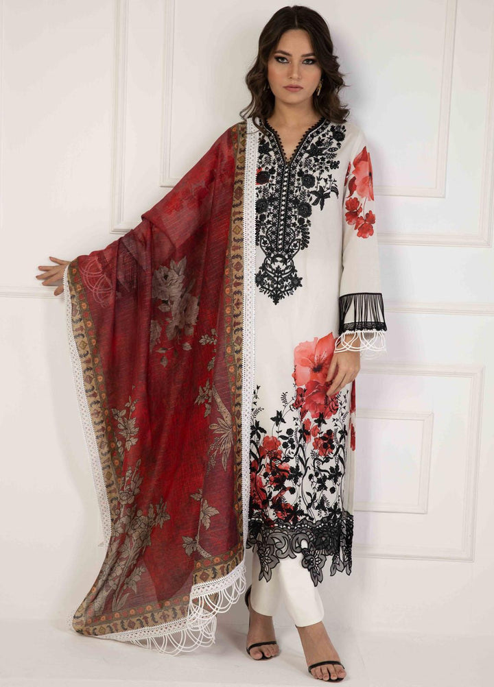 Shamaeel Ansari Embroidered Lawn Suits Unstitched 3 Piece SHA23E LV114 - Summer Collection