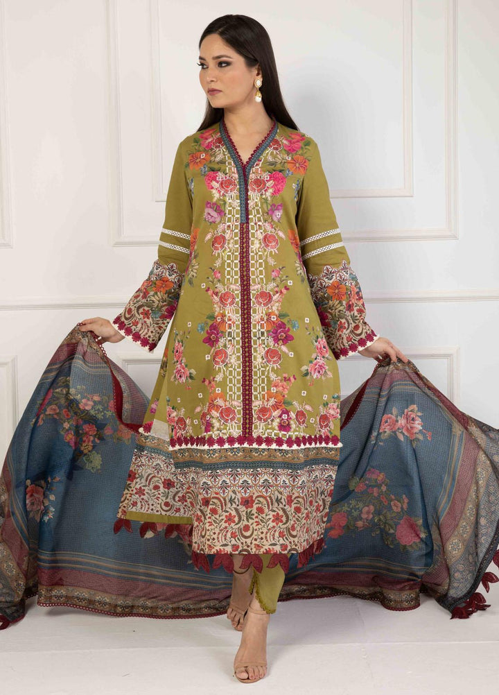 Shamaeel Ansari Embroidered Lawn Suits Unstitched 3 Piece SHA23E LV116 - Summer Collection
