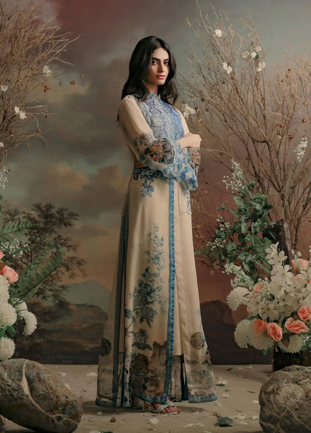 Shamaeel Ansari Luxury Pret  Chiffon Shirt CHIFFON D1