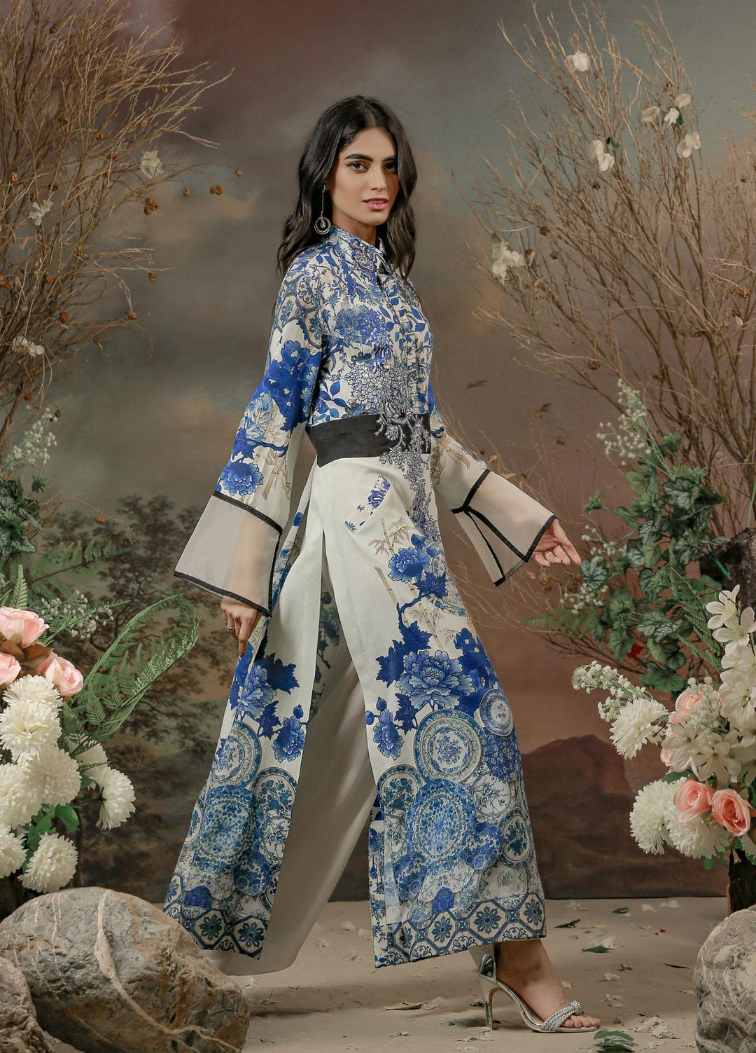 Shamaeel Ansari Luxury Pret  Silk Shirt ED D1