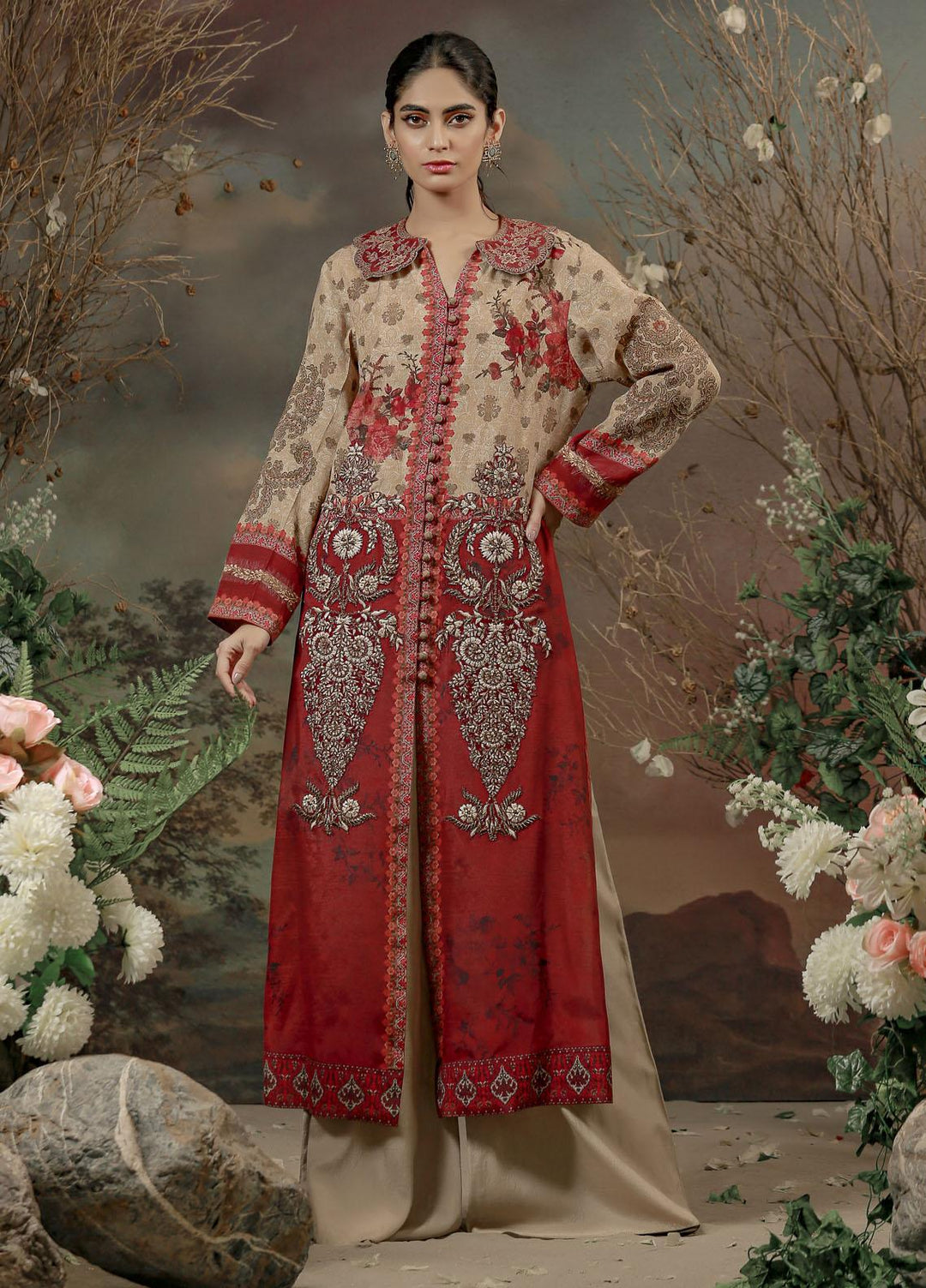 Shamaeel Ansari Luxury Pret  Silk Shirt ED D3