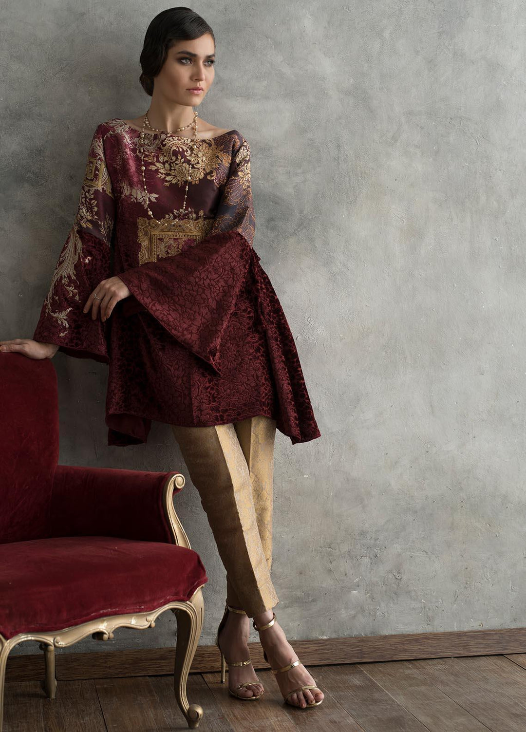 Shamaeel Ansari Luxury Pret  Palachi Shirt PURPLE PALACHI