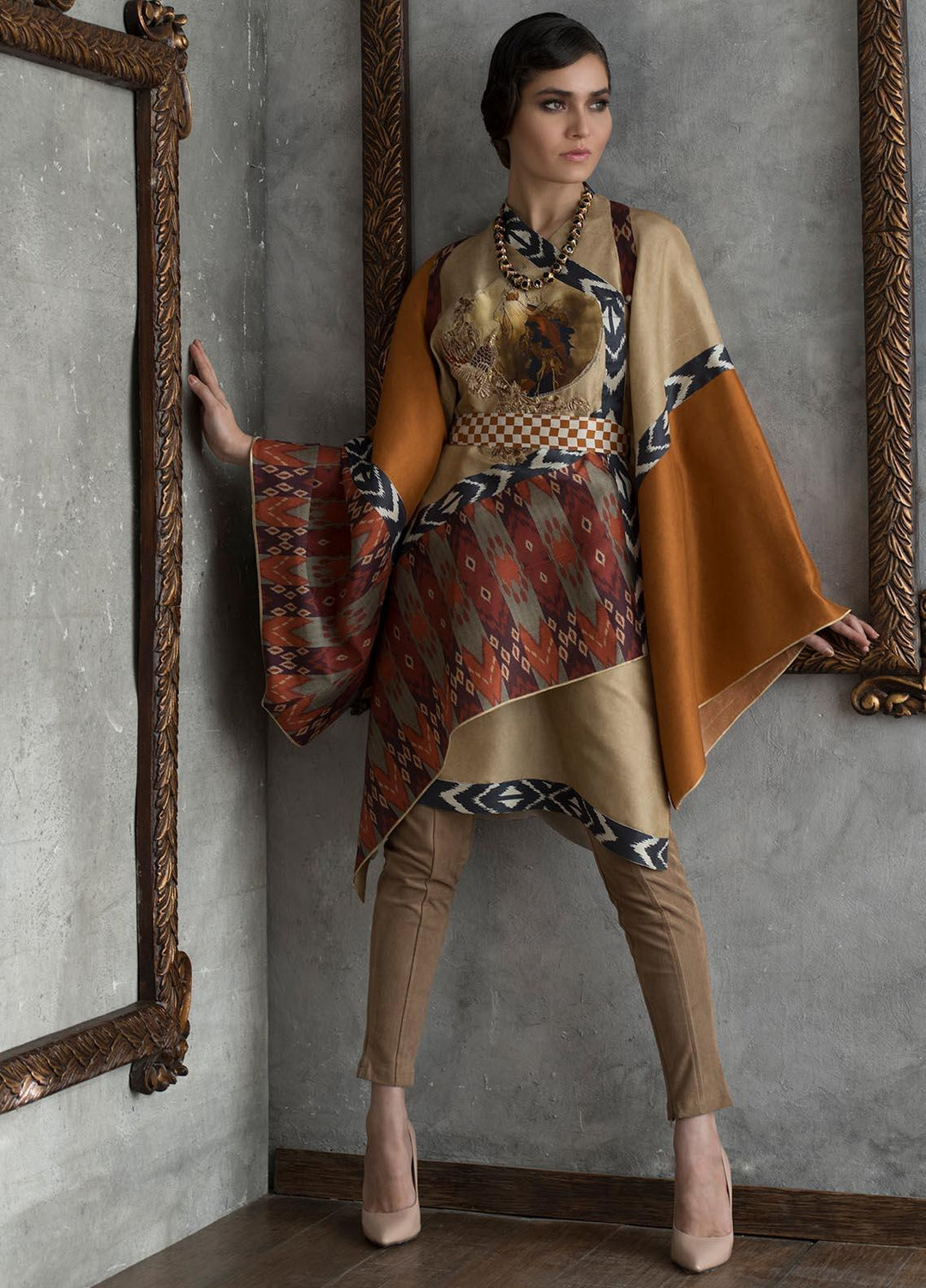 Shamaeel Ansari Luxury Pret  Silk Shirt JAPANESE B