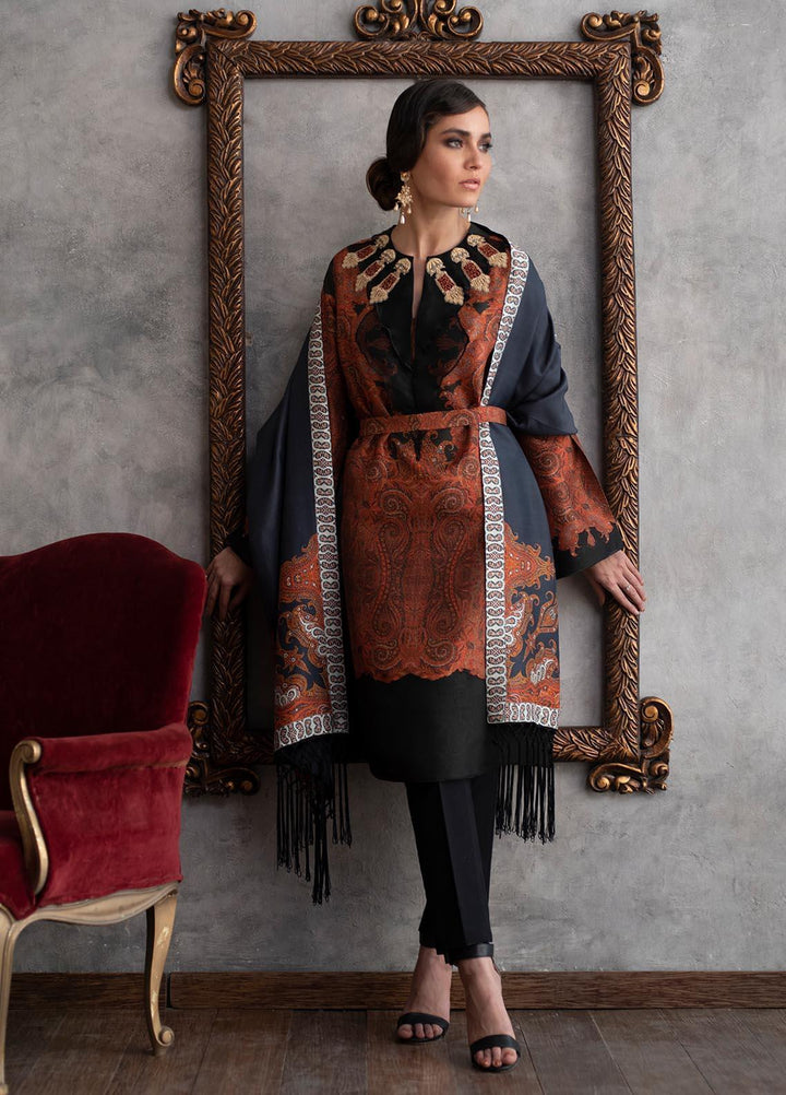 Shamaeel Ansari Luxury Pret  Silk Shirt KASHMIRI C