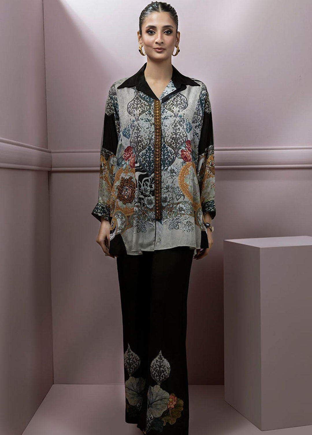 Shamaeel Ansari Pret Embroidered Silk 2 Piece Glam-02