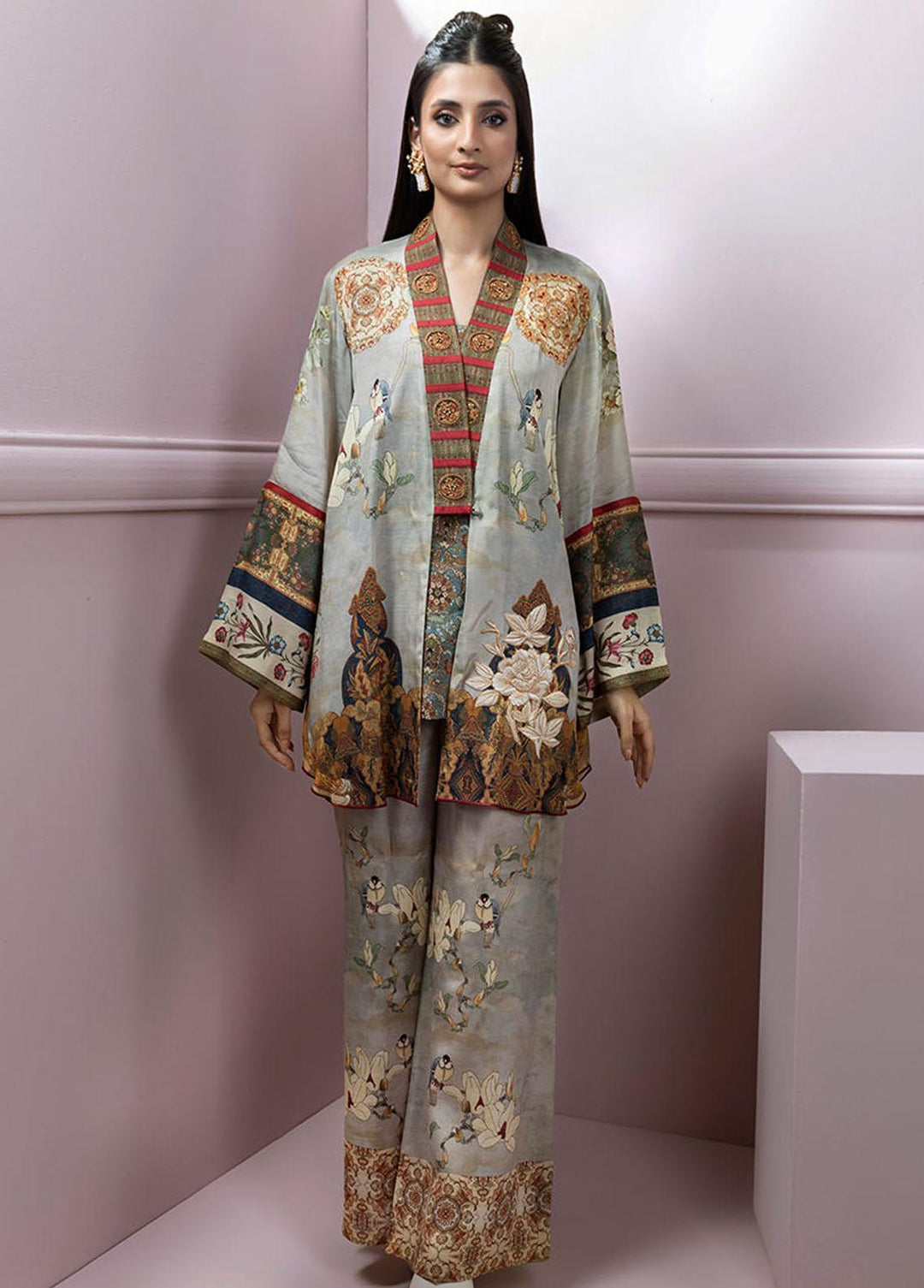 Shamaeel Ansari Pret Embroidered Silk 3 Piece Glam-07