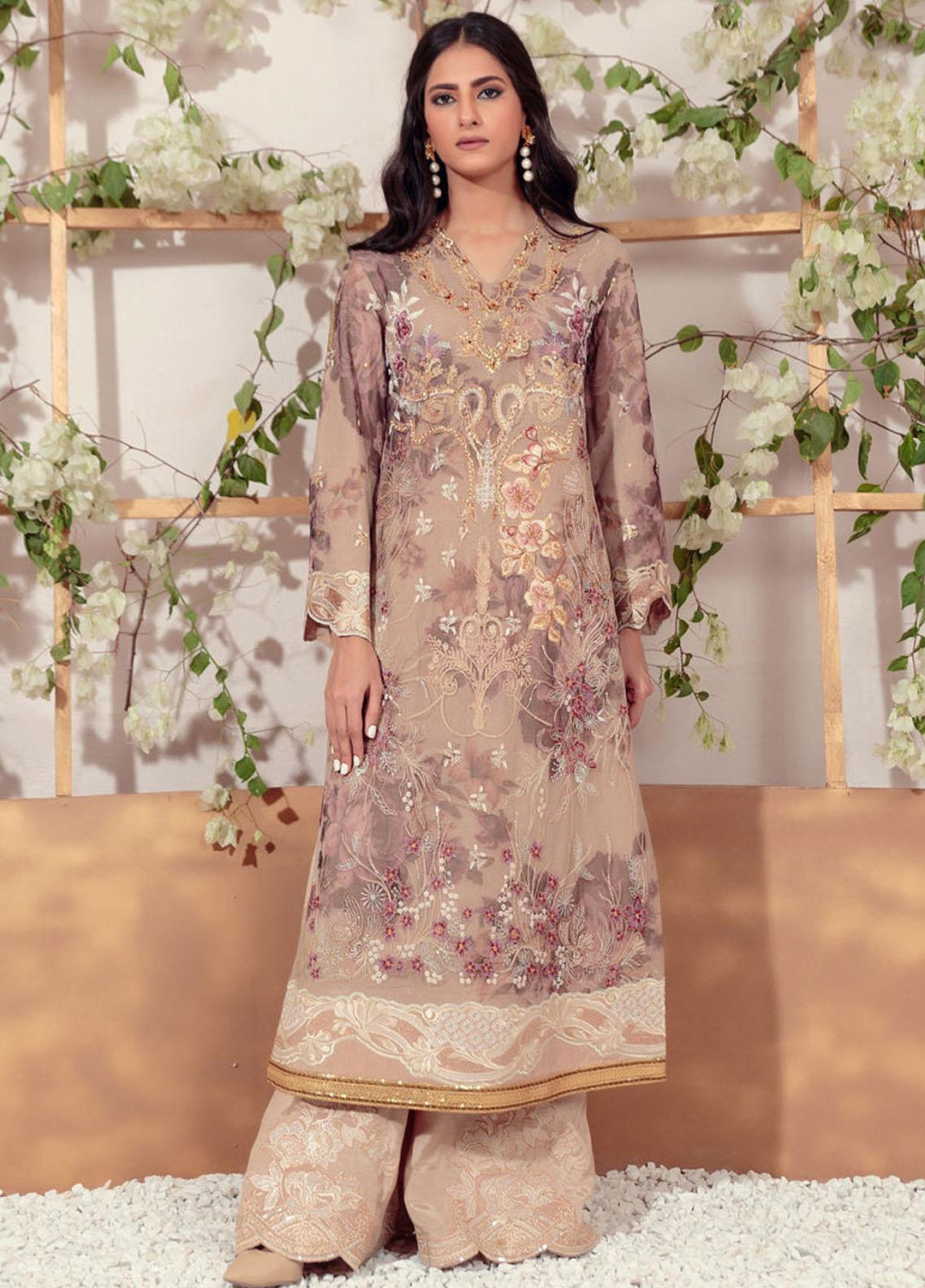 Shamaeel Ansari Embroidered Luxury Net Shirt EB-01