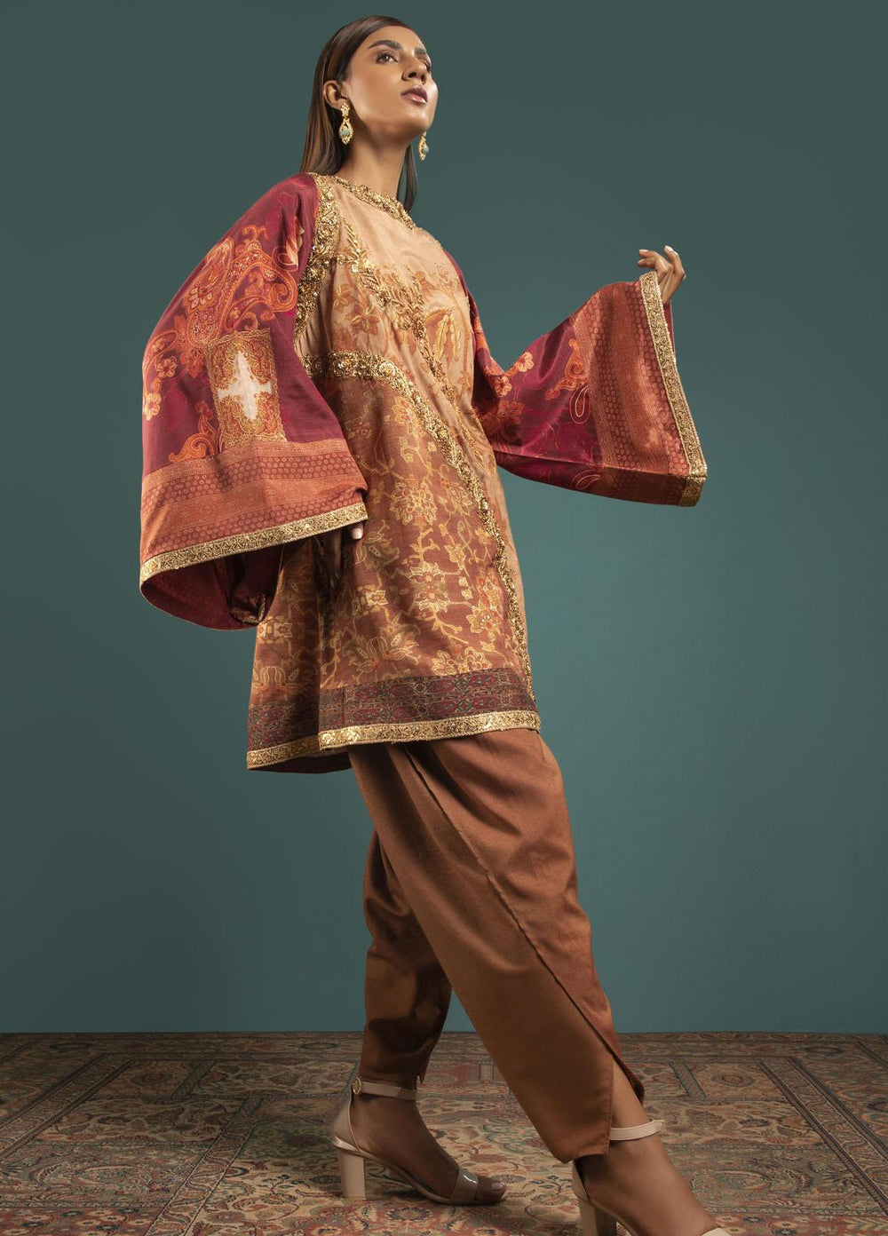 Shamaeel Ansari Luxury Pret  Silk Shirt Maha-02