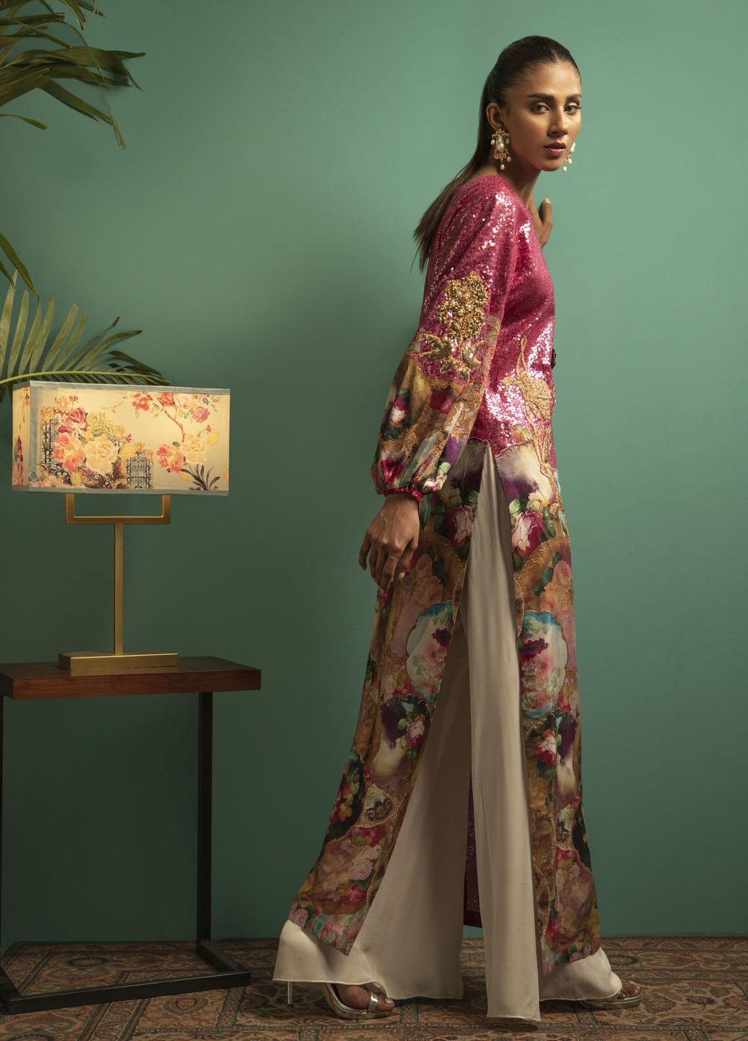 Shamaeel Ansari Luxury Pret  Silk Shirt MK-01