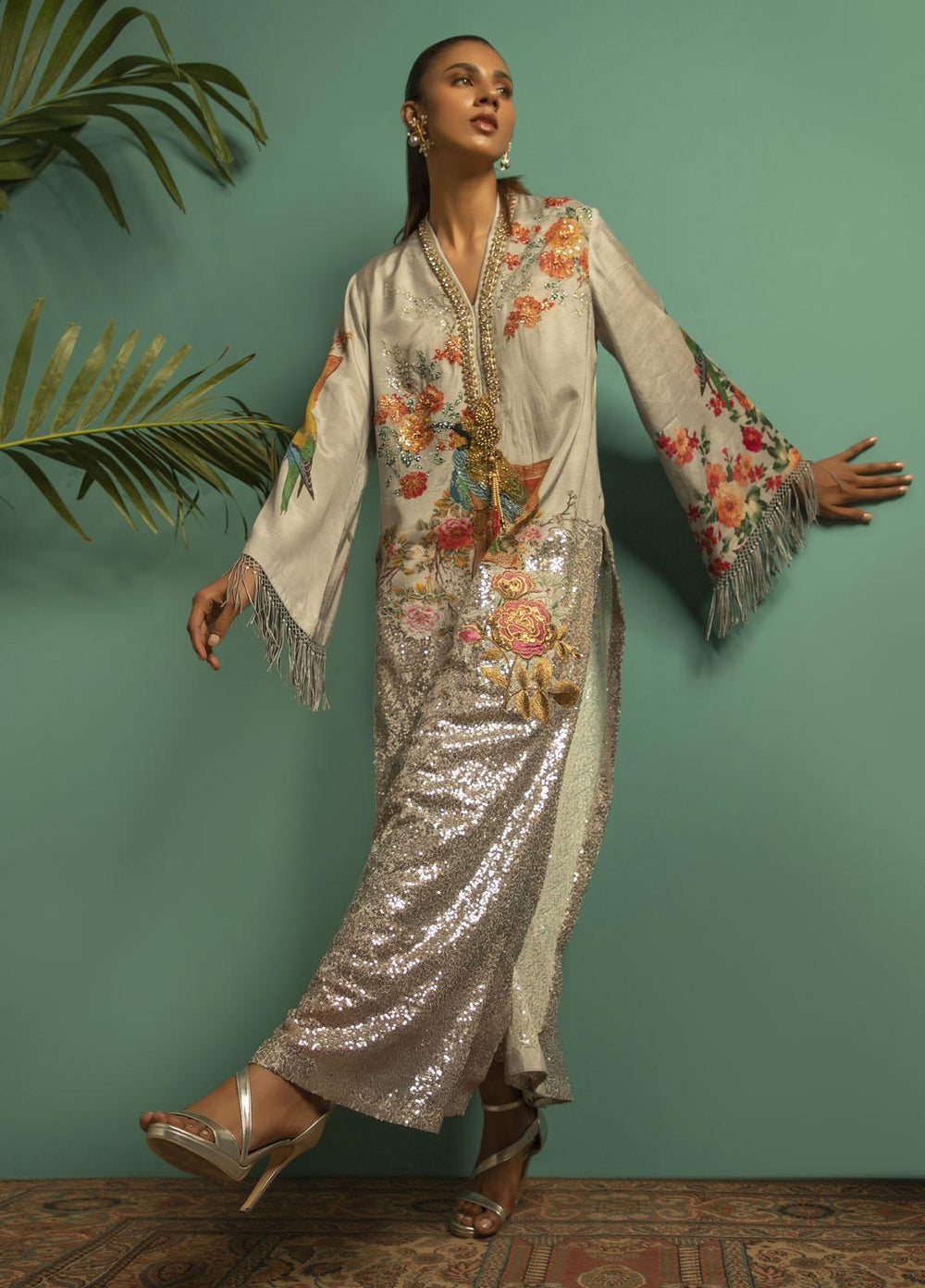 Shamaeel Ansari Luxury Pret  Silk Shirt MK-07