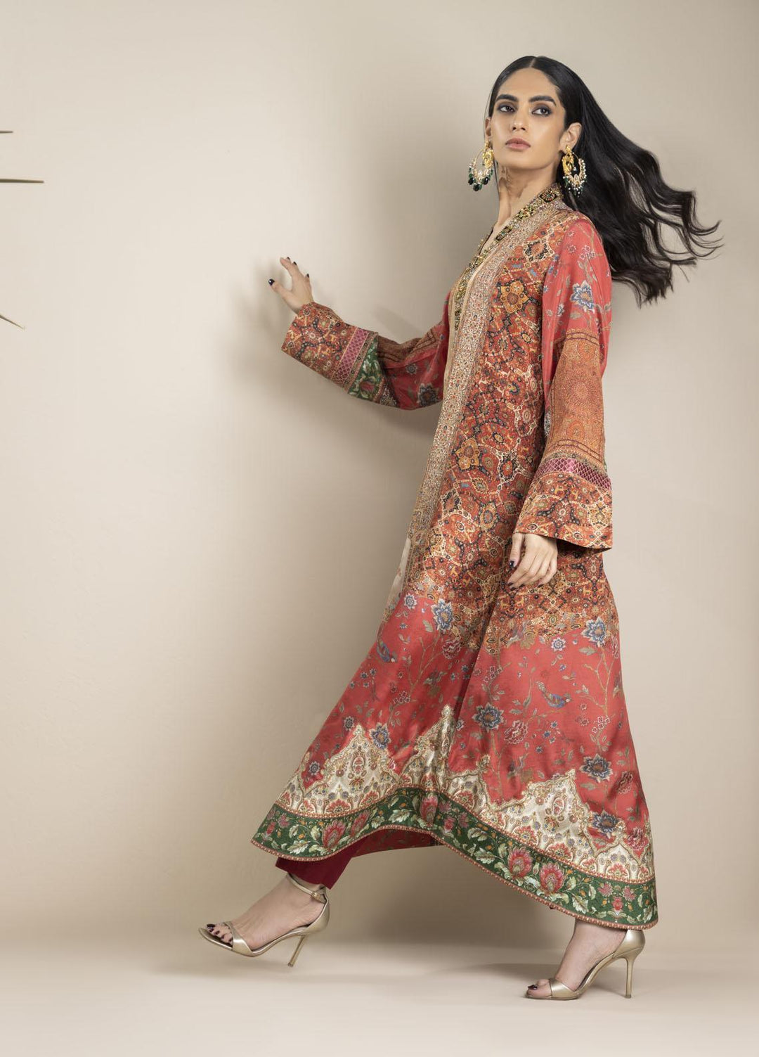 Shamaeel Ansari Luxury Pret Embroidered Silk Shirt NR - 02