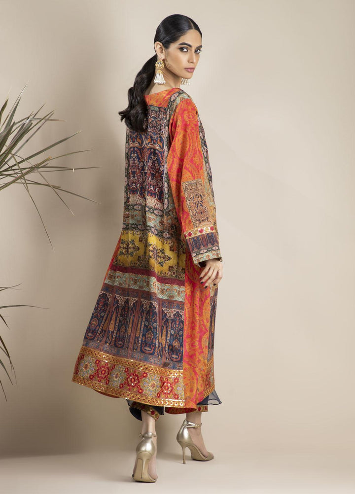 Shamaeel Ansari Luxury Pret Embroidered Silk Shirt NR - 09