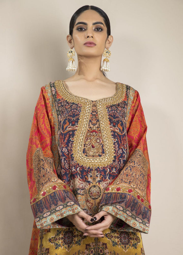 Shamaeel Ansari Luxury Pret Embroidered Silk Shirt NR - 09