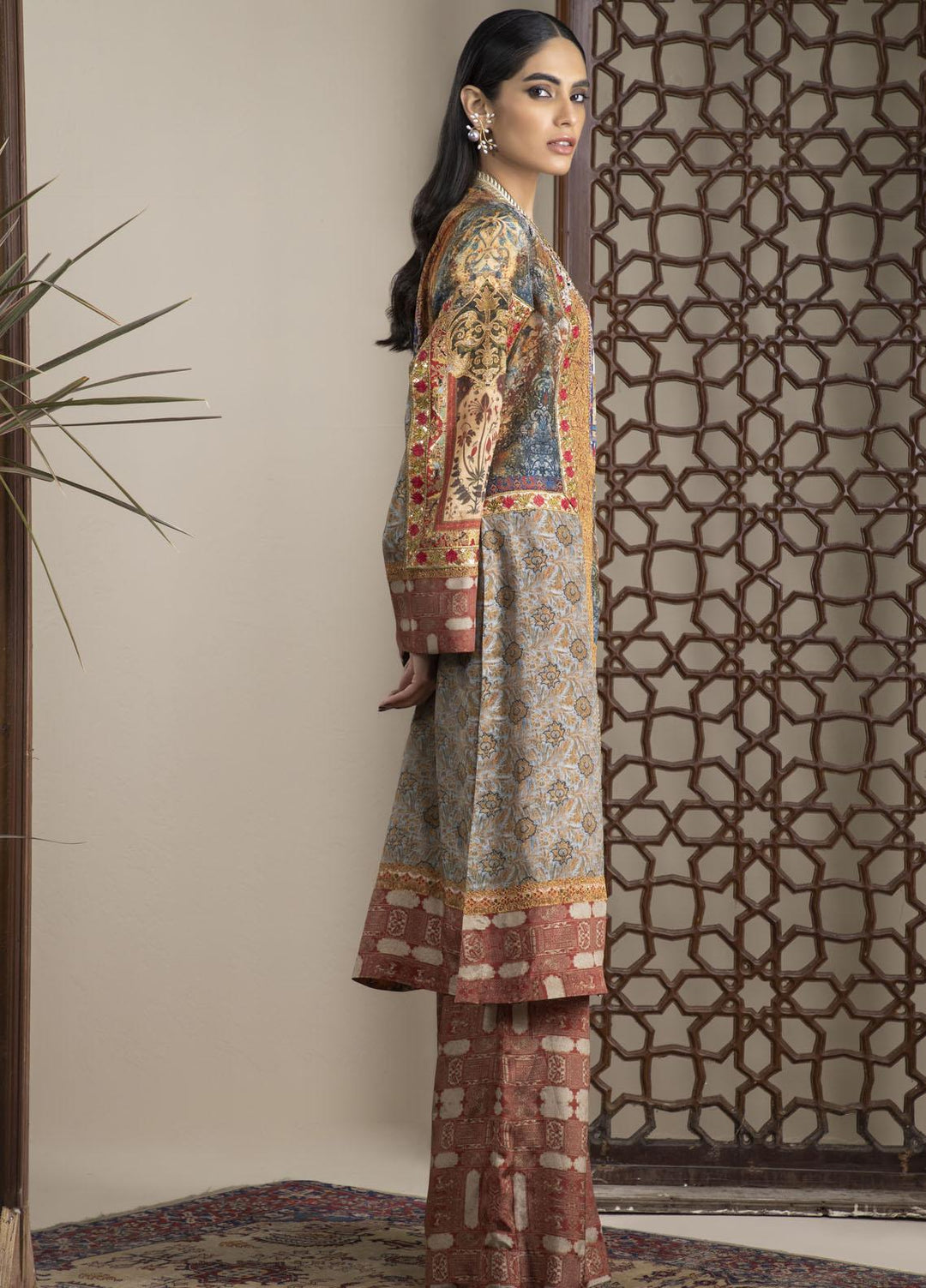 Shamaeel Ansari Luxury Pret Embroidered Silk Shirt NR - 10