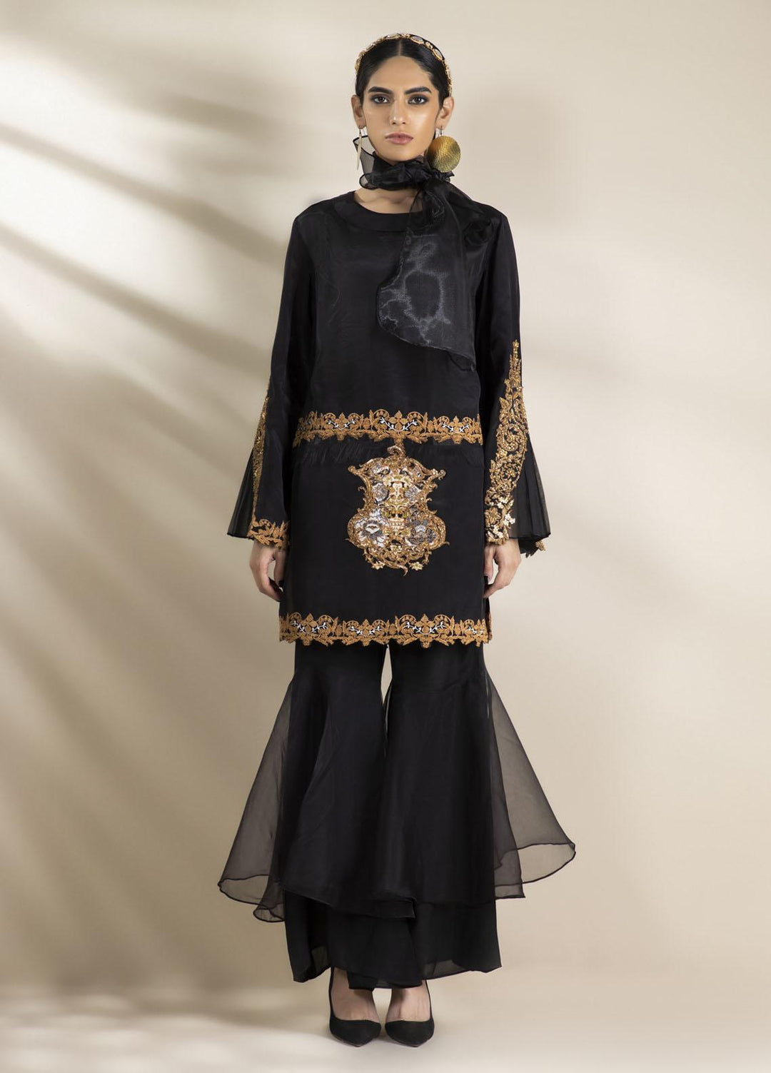 Shamaeel Ansari Luxury Pret Embroidered Silk Shirt NR - 11
