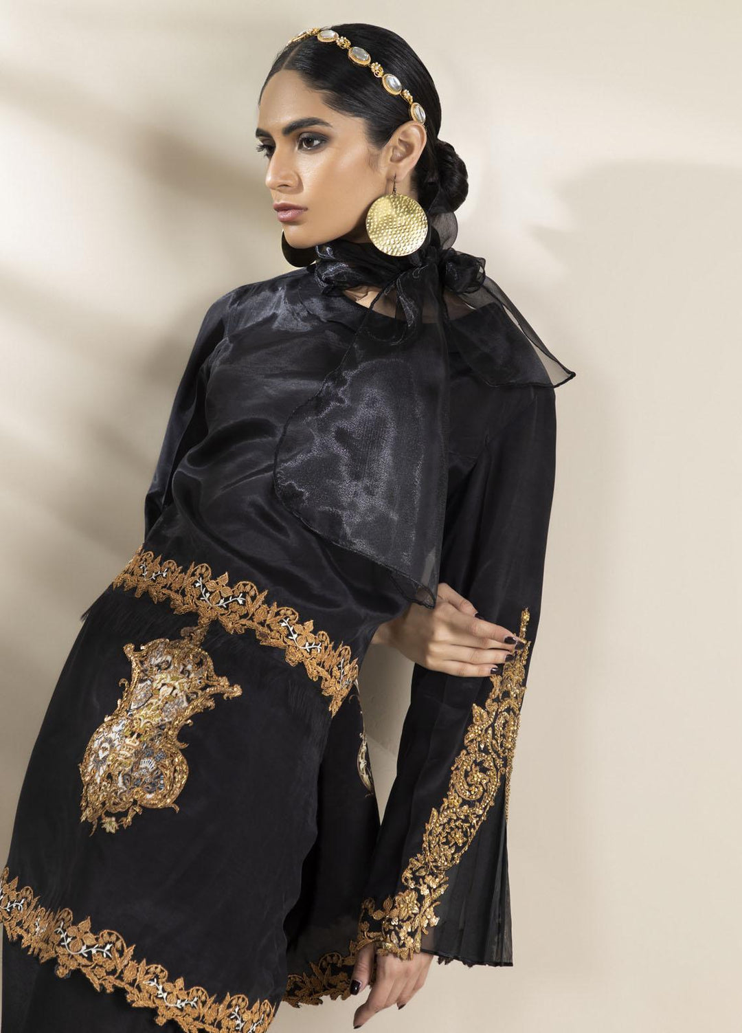 Shamaeel Ansari Luxury Pret Embroidered Silk Shirt NR - 11
