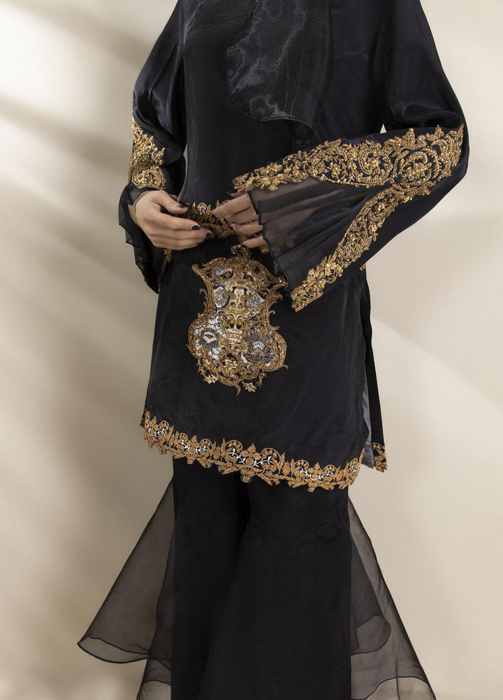 Shamaeel Ansari Luxury Pret Embroidered Silk Shirt NR - 11