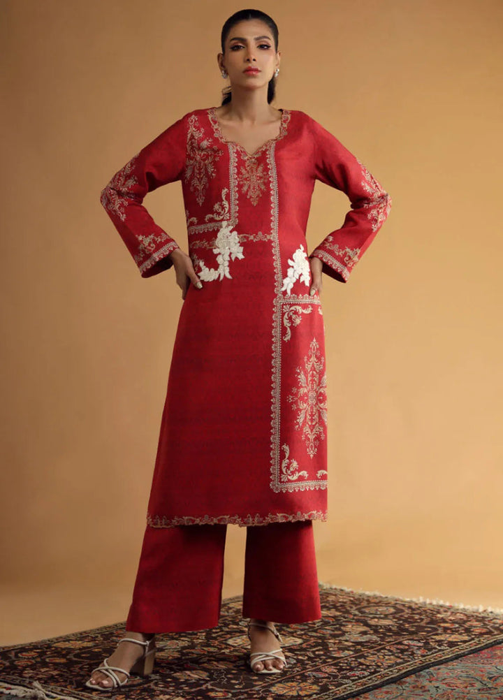 Shamaeel Ansari Pret Embroidered Khaadi Silk 2 Piece Suit DC-06