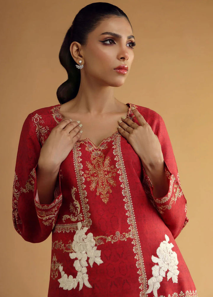 Shamaeel Ansari Pret Embroidered Khaadi Silk 2 Piece Suit DC-06