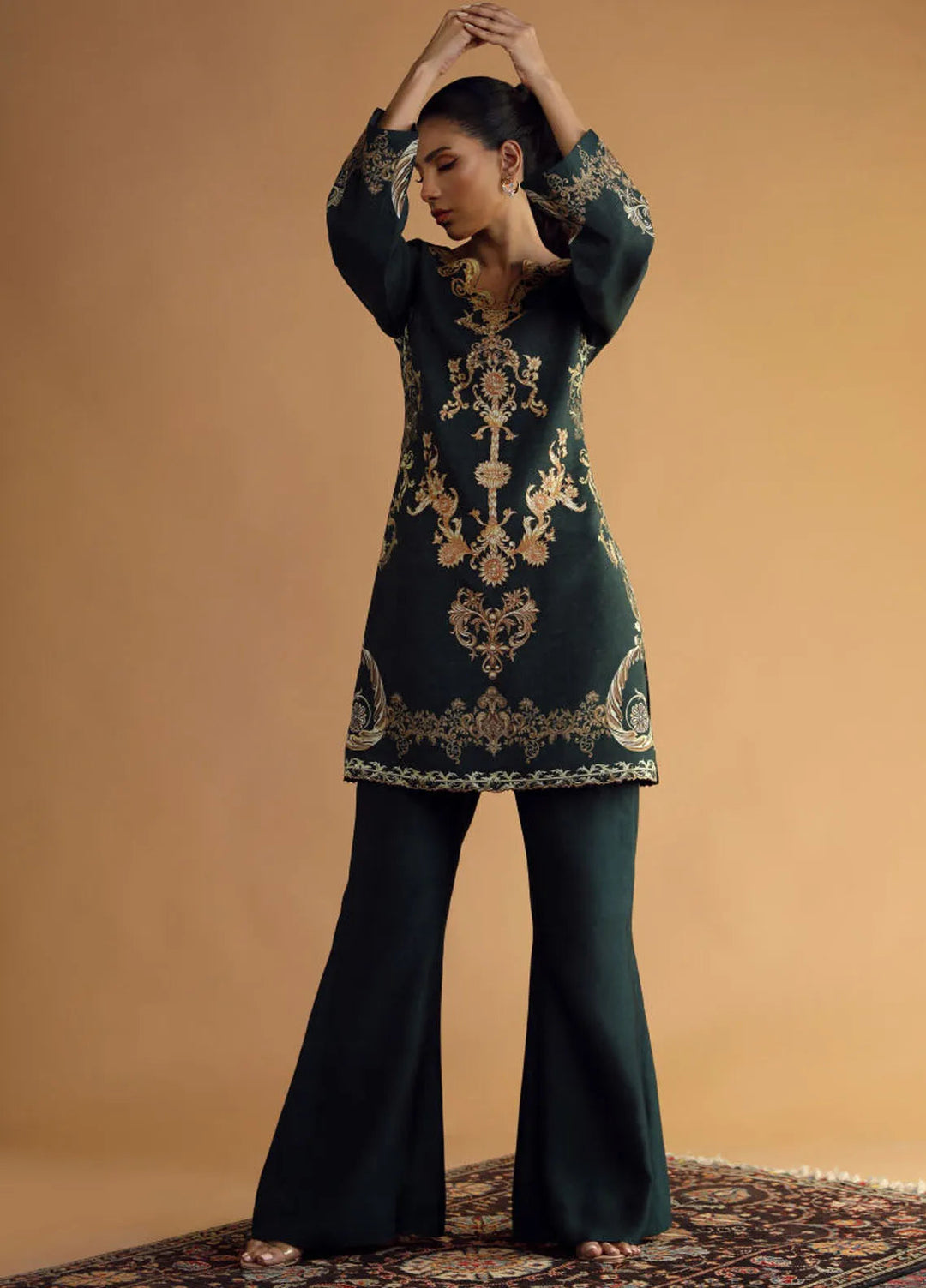 Shamaeel Ansari Pret Embroidered Khaadi Silk 2 Piece Suit DC-07