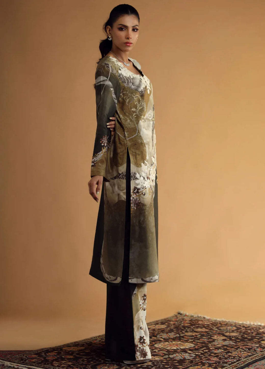 Shamaeel Ansari Pret Embroidered Khaadi Silk 2 Piece Suit DC-08