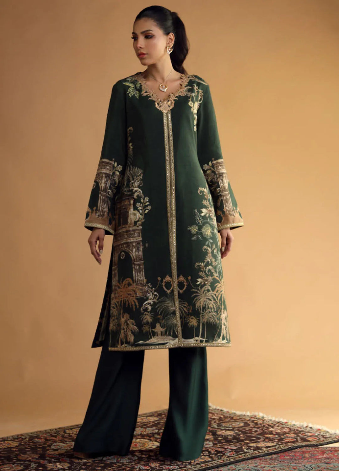 Shamaeel Ansari Pret Embroidered Khaadi Silk 2 Piece Suit DC-09
