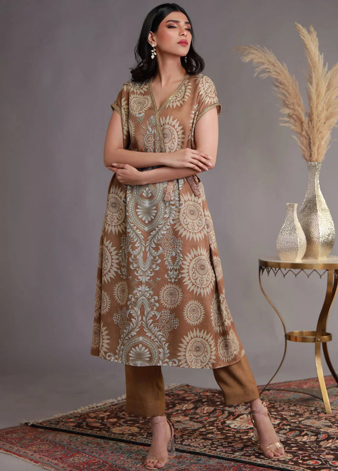 Shamaeel Ansari Pret Embroidered Khaadi Silk 2 Piece Suit WFE-04