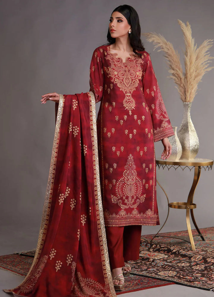Shamaeel Ansari Pret Embroidered Khaadi Silk 3 Piece Suit WFE-02
