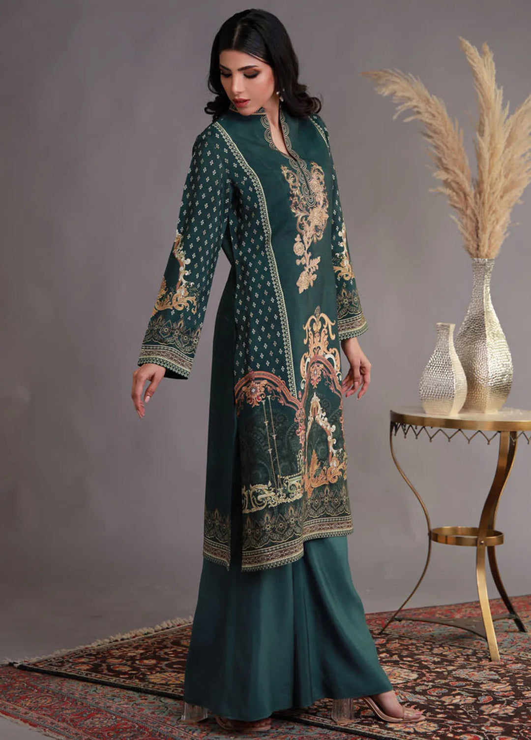 Shamaeel Ansari Pret Embroidered Khaadi Silk 3 Piece Suit WFE-03
