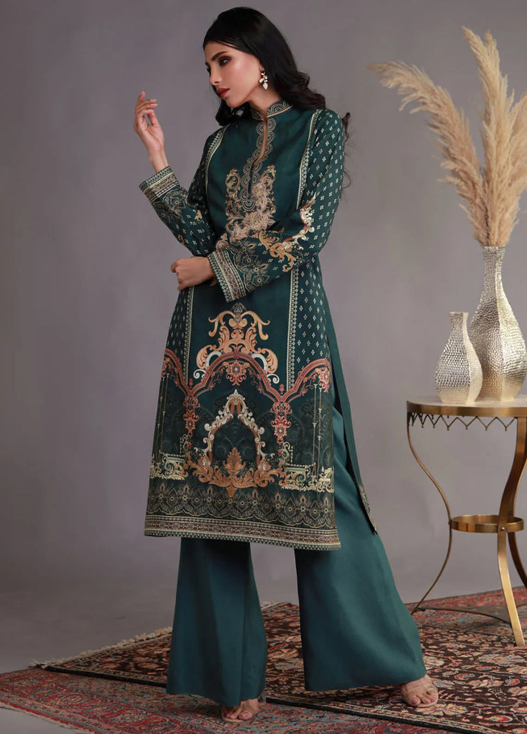 Shamaeel Ansari Pret Embroidered Khaadi Silk 3 Piece Suit WFE-03