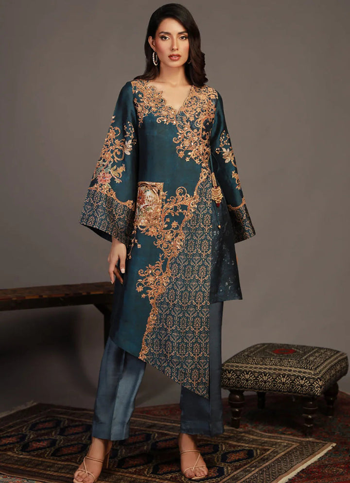 Shamaeel Ansari Pret Embroidered Sheesha Silk 2 Piece RV-02