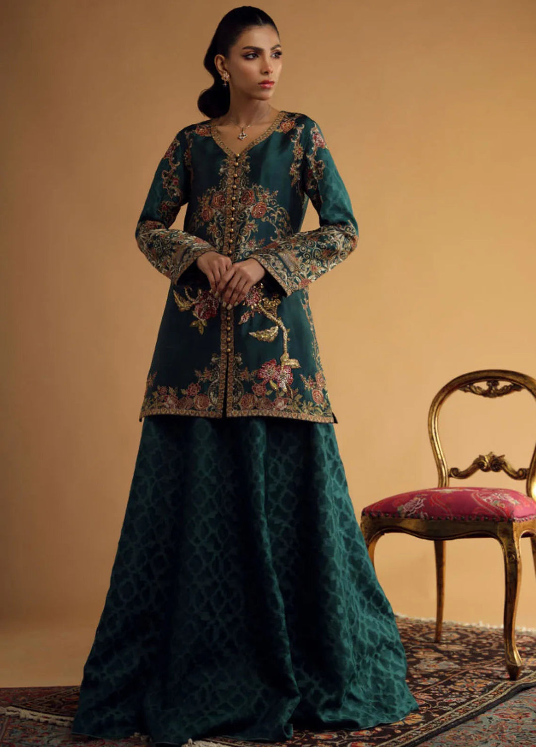 Shamaeel Ansari Pret Embroidered Sheesha Silk 3 Piece Suit DC-05