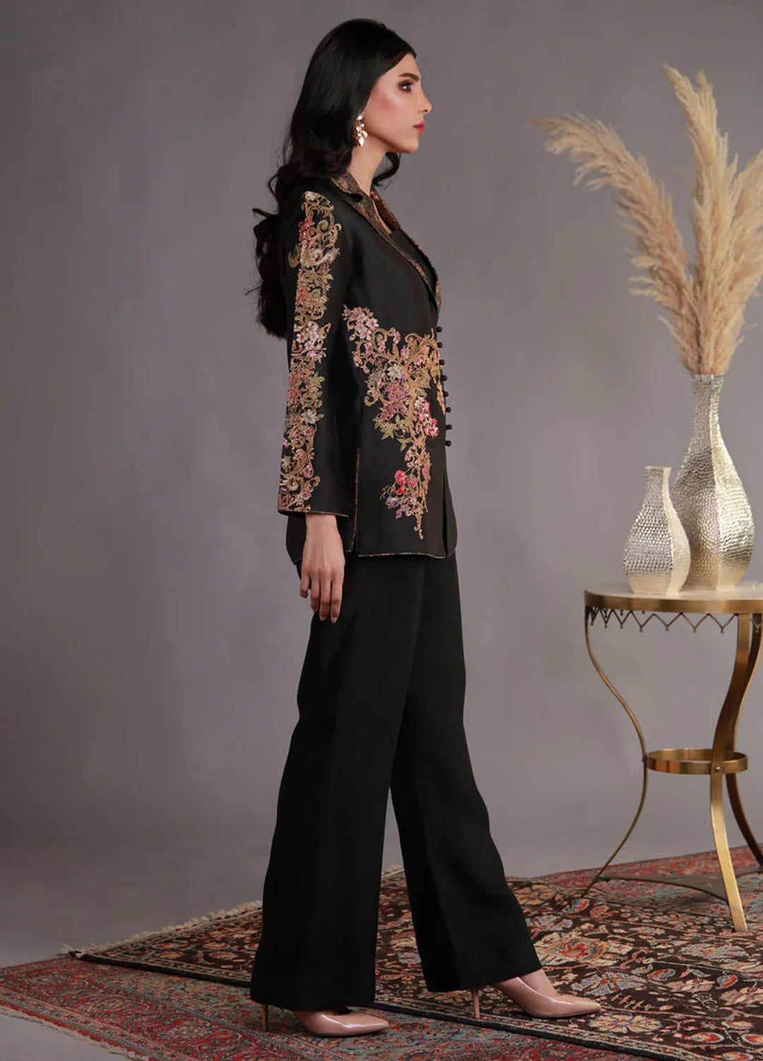 Shamaeel Ansari Pret Embroidered Sheesha Silk 3 Piece Suit WFE-06