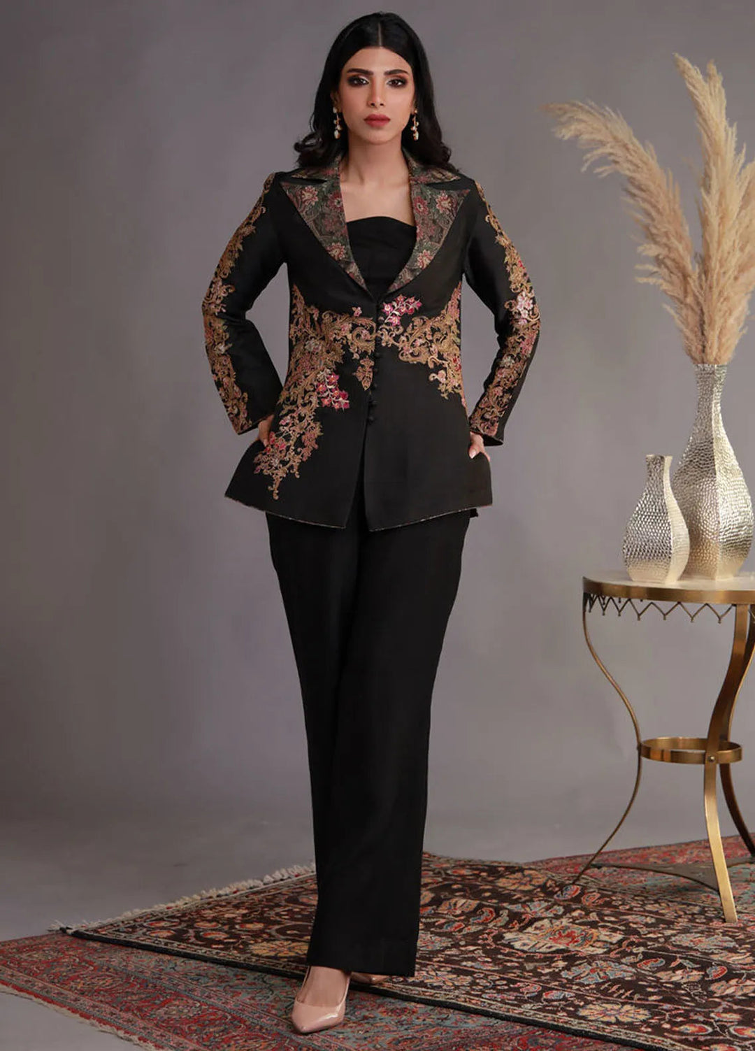 Shamaeel Ansari Pret Embroidered Sheesha Silk 3 Piece Suit WFE-06