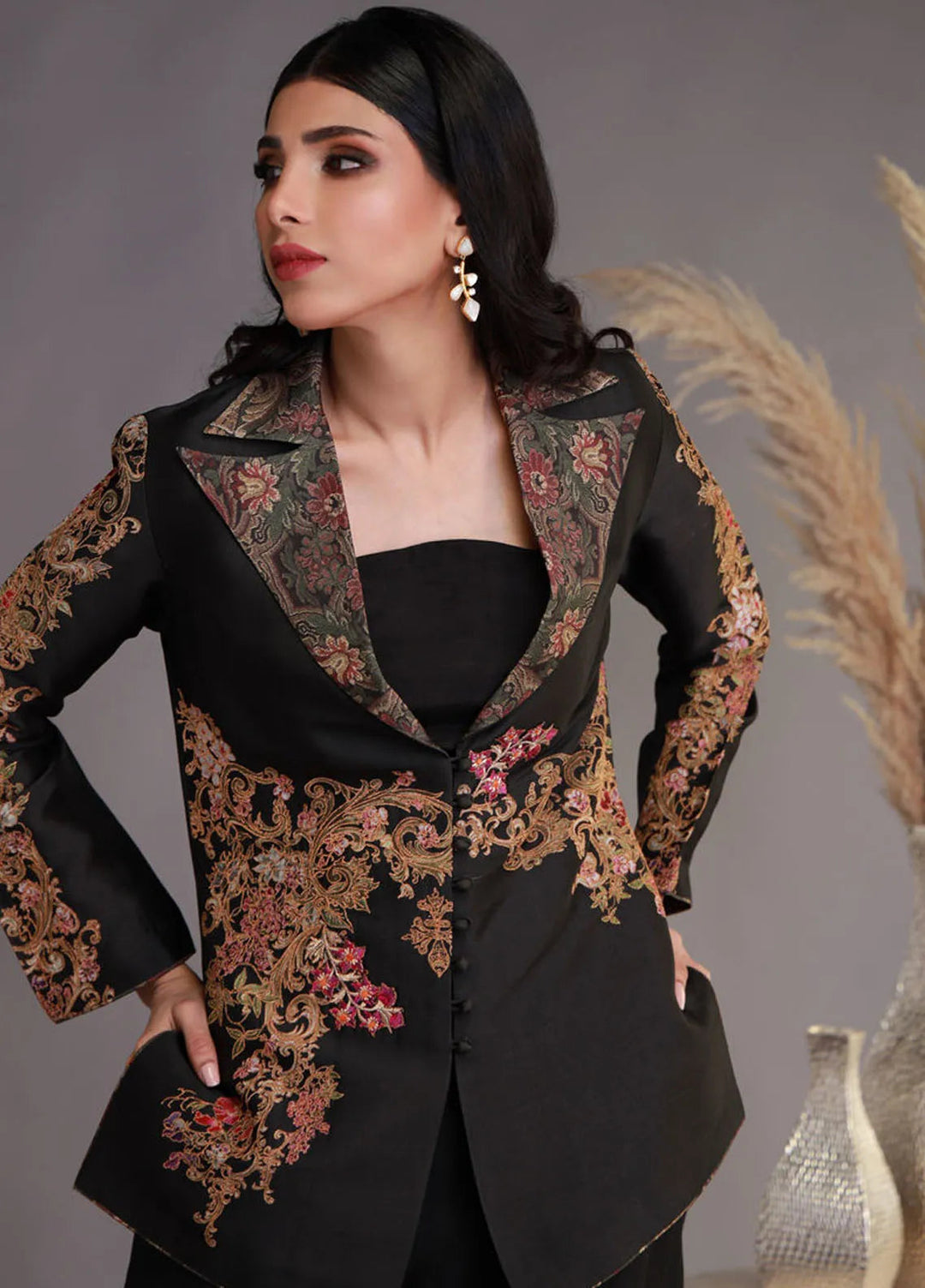 Shamaeel Ansari Pret Embroidered Sheesha Silk 3 Piece Suit WFE-06