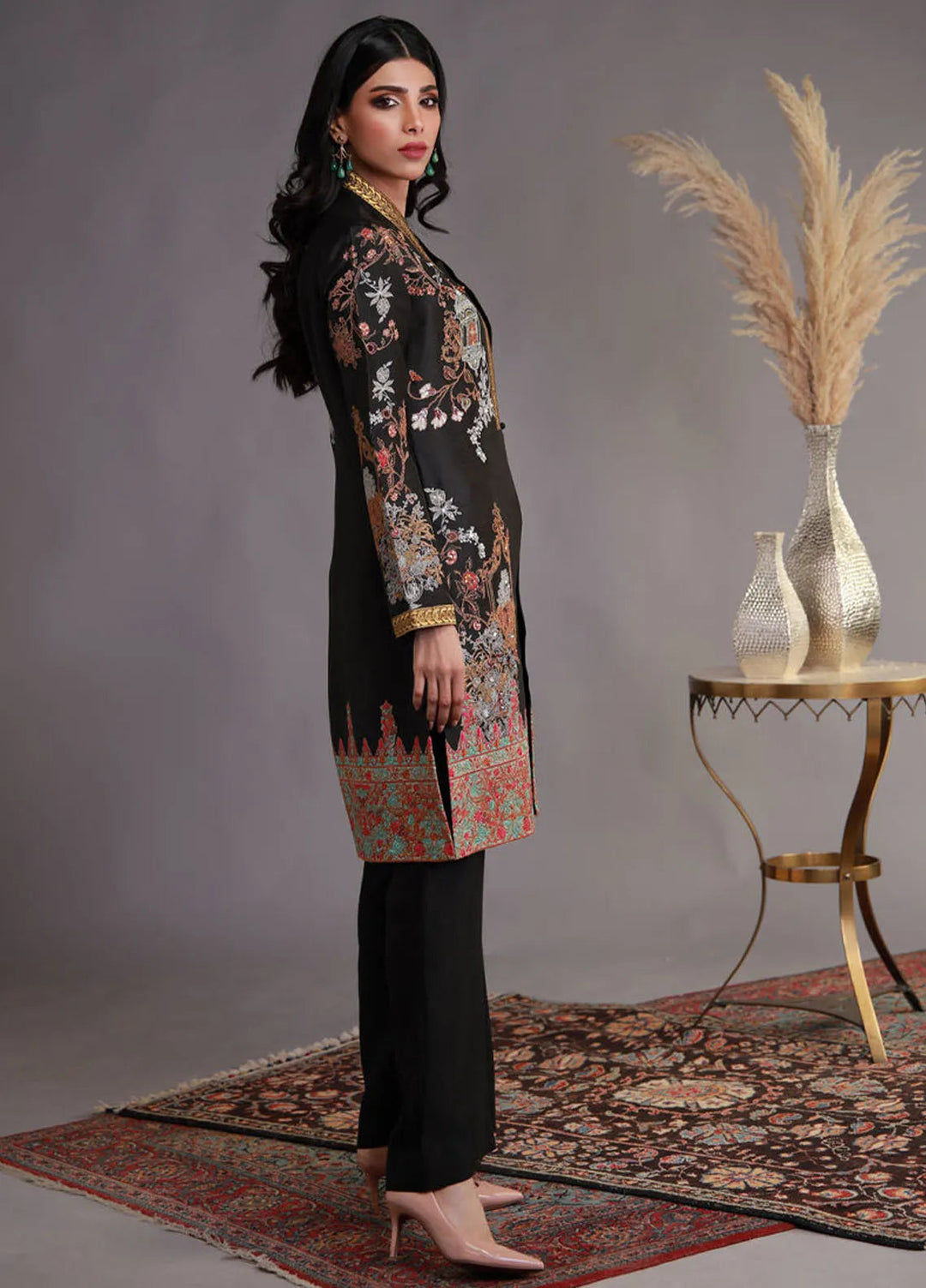 Shamaeel Ansari Pret Embroidered Sheesha Silk 3 Piece Suit WFE-10
