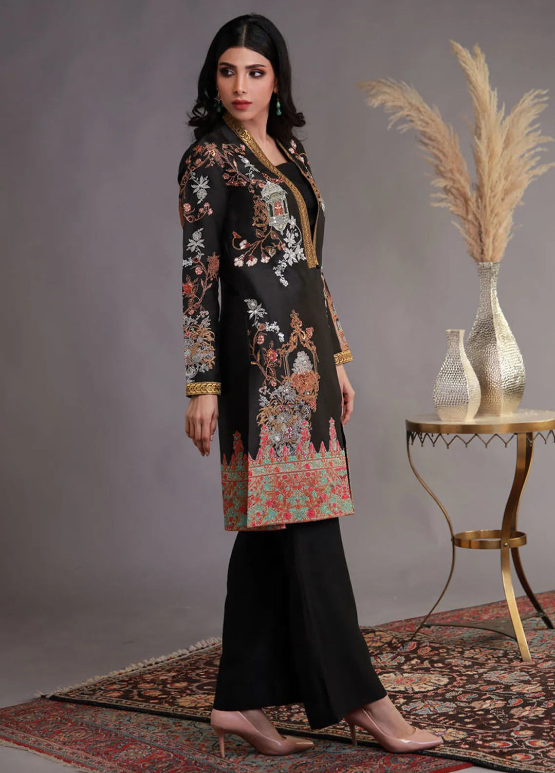Shamaeel Ansari Pret Embroidered Sheesha Silk 3 Piece Suit WFE-10