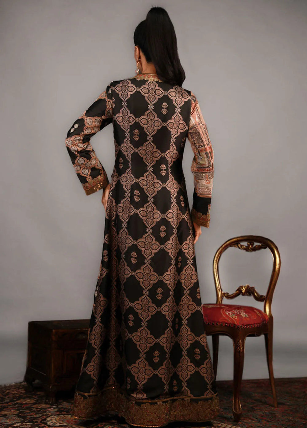 Shamaeel Ansari Pret Embroidered Silk 2 Piece Suit TRE-14