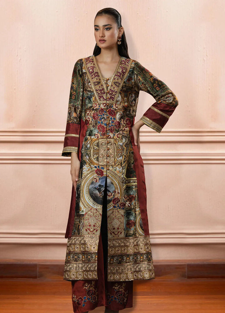 Shamaeel Ansari Pret Embroidered Silk 2 Piece Suit TRE-16